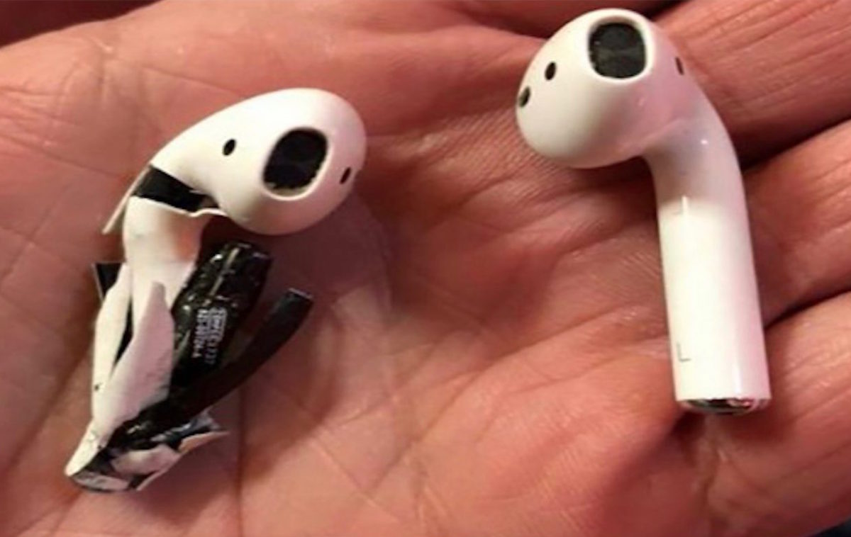 Si lleva batería puede explotar: un hombre asegura que uno de sus AirPods comenzó a echar humo y ardió