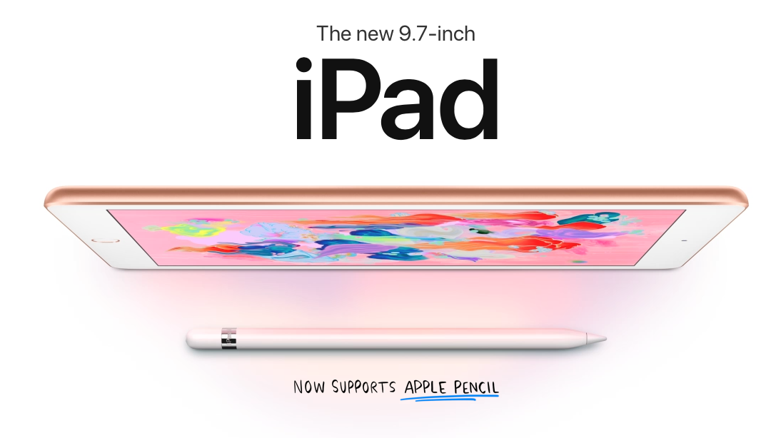 Apple presenta un nuevo iPad de 9,7 pulgadas compatible con el Apple Pencil