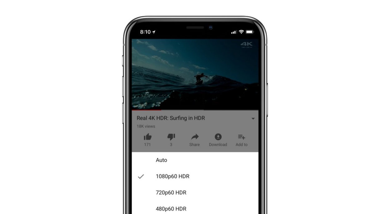 La aplicación de YouTube para iOS ya permite ver vídeos HDR en el iPhone X