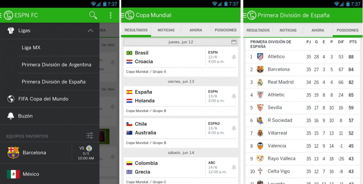 Las mejores aplicaciones Android de fútbol en el mundo