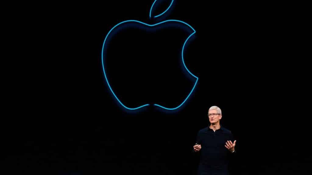Tim Cook Apple Neon Logo