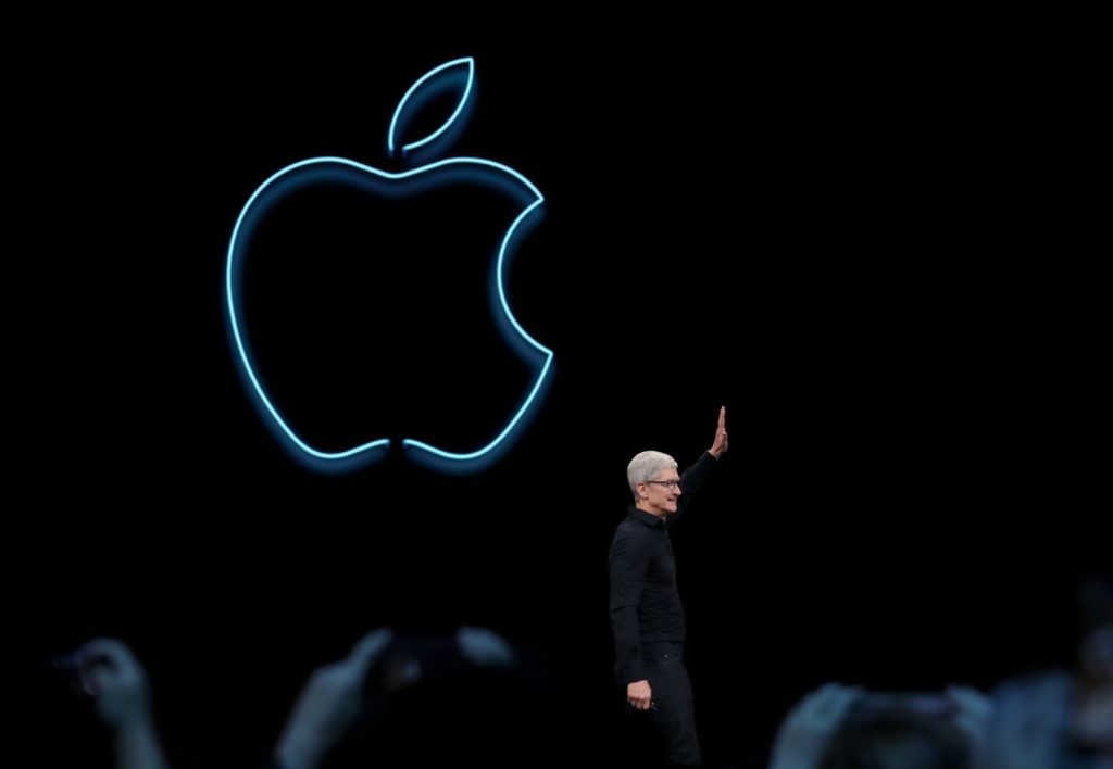 Neon Apple Logo