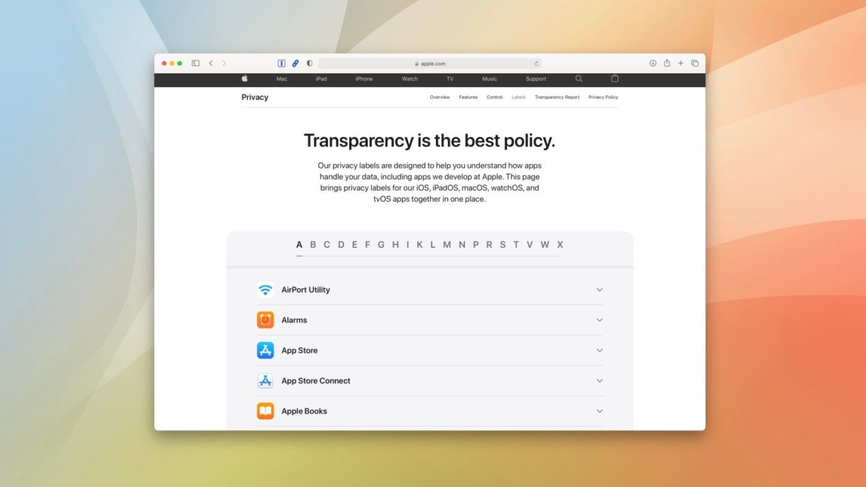 Apple lanza una nueva web para que conozcas la política de privacidad de todas sus apps