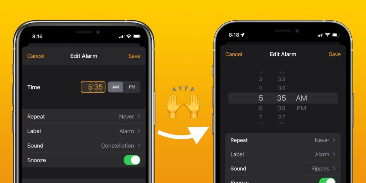 Buenas noticias: vuelve el dial para las alarmas y el calendario en iOS 15
