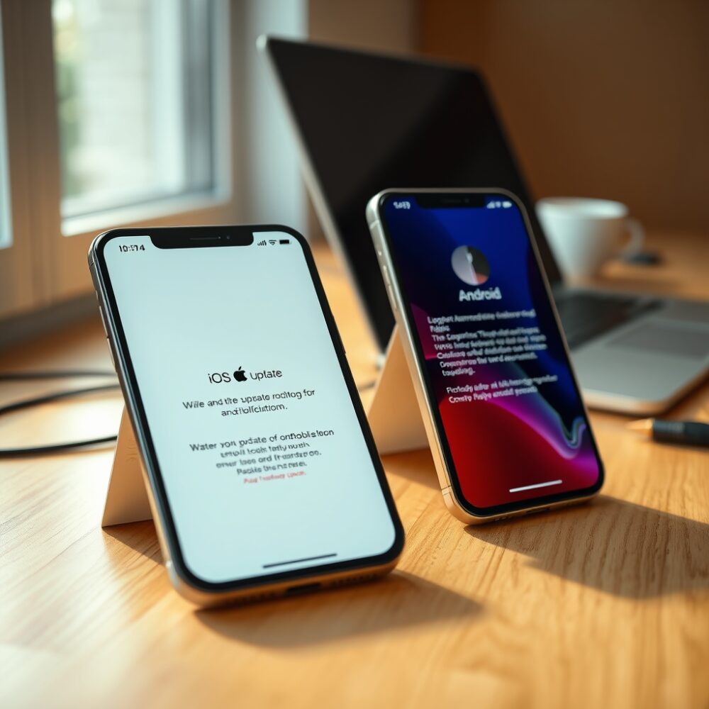 Comparativa de software y actualizaciones: Android vs iOS en smartphones de gama alta