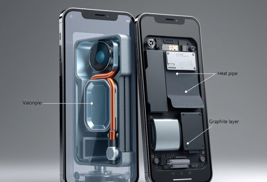Diferencias en sistemas de refrigeración entre smartphones de gama alta