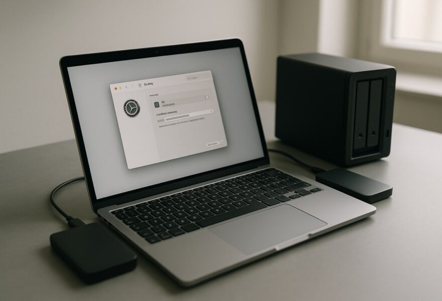 Cómo configurar Time Machine en macOS Sequoia 15.1 con disco externo y NAS
