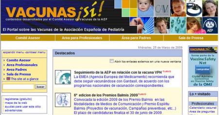 La OMS recomienda la web de vacunas de la Asociación Española de Pediatría