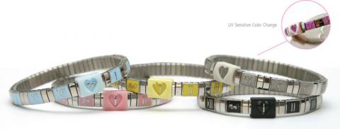 Pulseras para recordar la toma del bebé