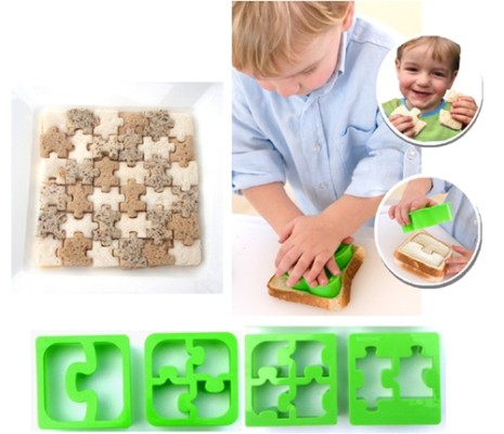 Sandwiches divertidos con formas de puzzle