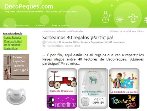 DecoPeques sorteará 40 regalos el día de los Reyes Magos