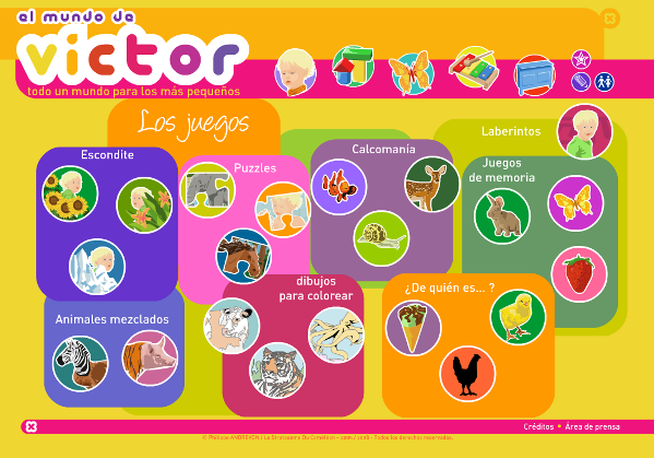 El Mundo de Víctor, juegos para bebés en Internet