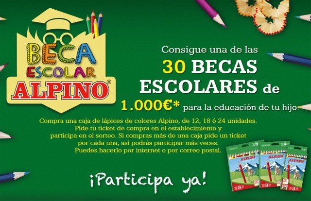 Alpino sortea 30 becas escolares de mil euros