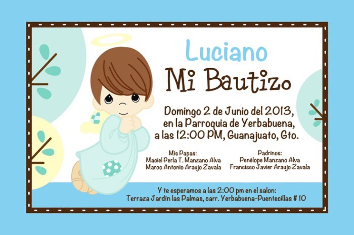 Bautizar al bebé: Invitaciones al Bautismo