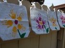 Ideas para el Día de la Madre: Bolsa de tela con las huellas del niño