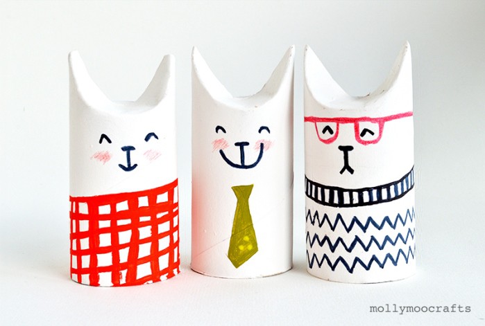 Manualidades: Gatos con rollo de papel