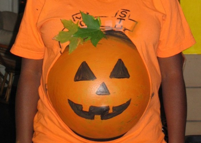 Disfraz de embarazada para Halloween: Calabaza