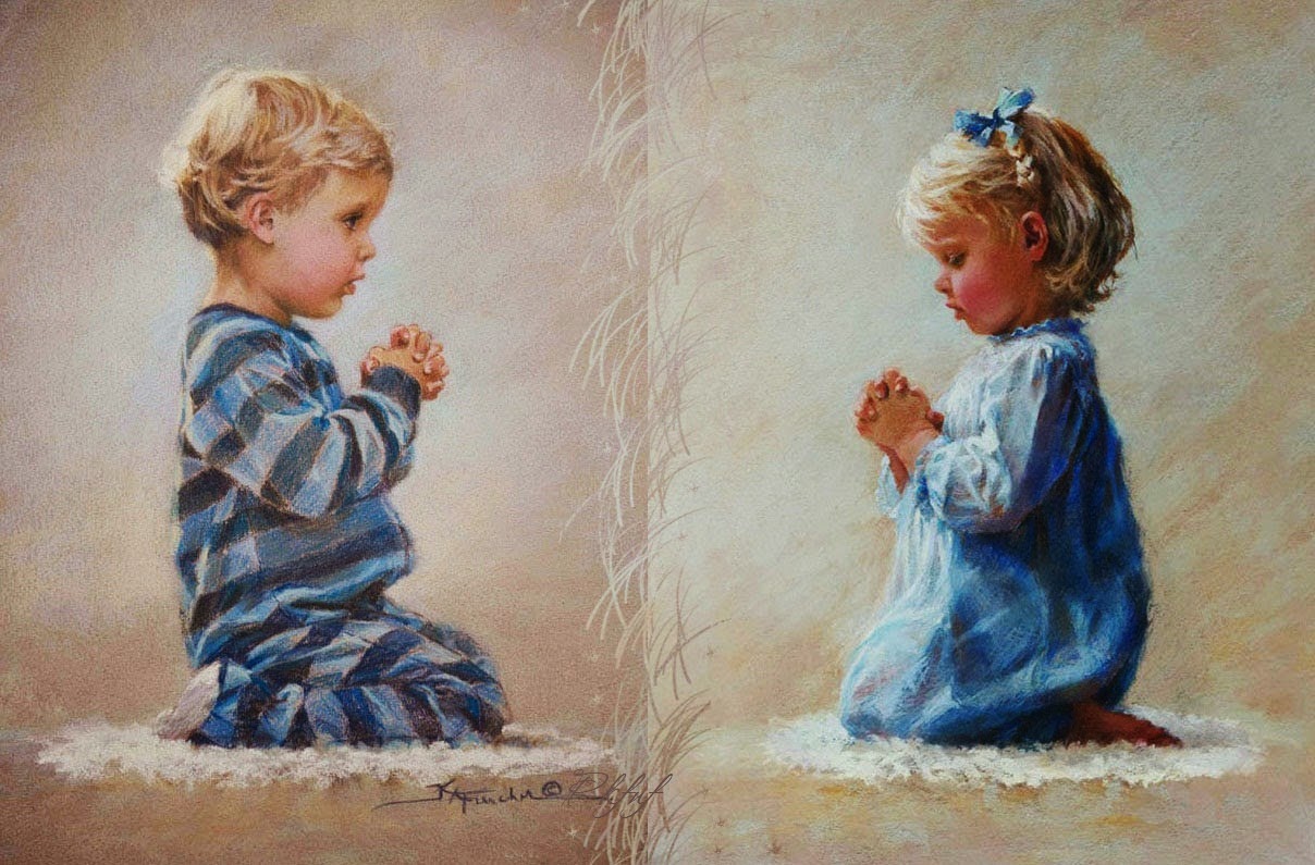 niños rezando