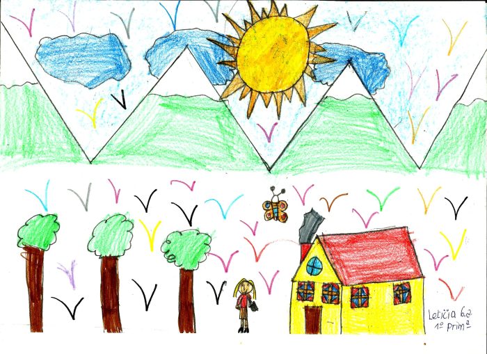 dibujo infantil de paisaje