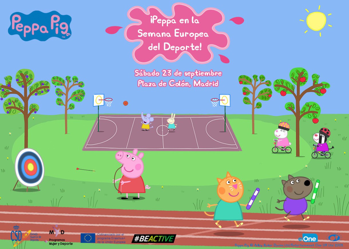 Peppa Pig, Capitana en la inauguración de la Semana Europea del Deporte en Madrid