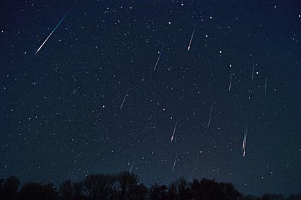 Lluvia de estrellas fugaces