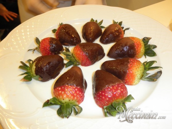 fruta banada en chocolate de Flandes