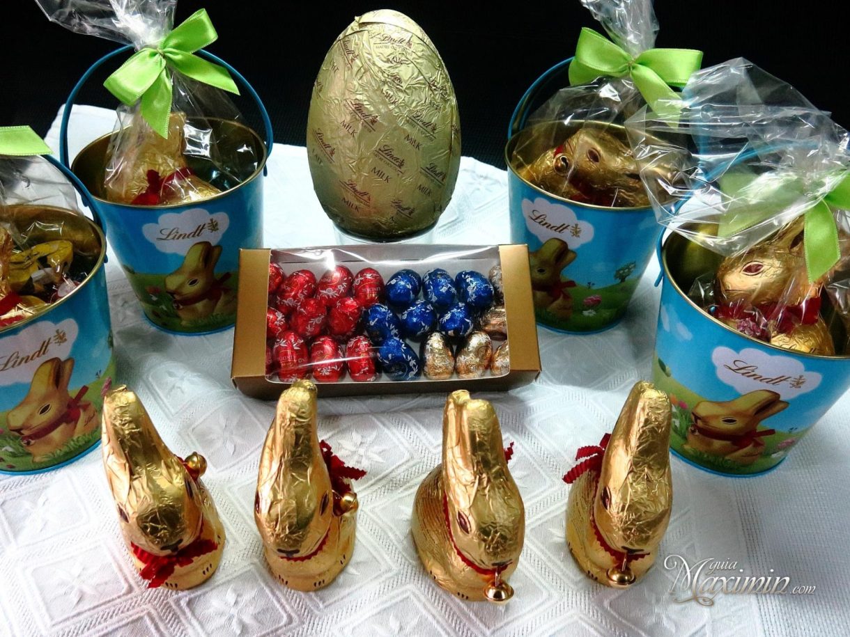 Pascua Lindt Gold Bunny excelente chocolate y alegre diversión