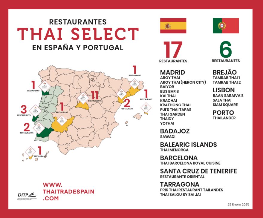 Mapa Thai Select España Y Portugal