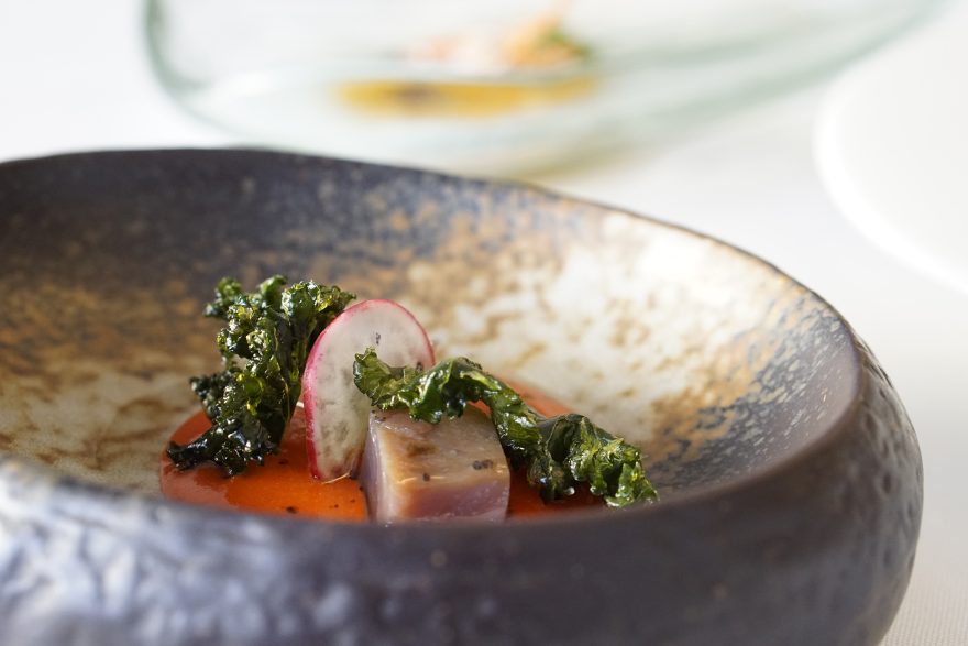 Salmorejo De Pimientos, Bloody Sherry Y Atún Ahumado Menú Degustación Tt, Surtopía