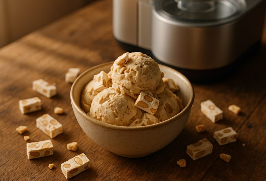 Helado casero de turrón con Thermomix 7 sin heladera