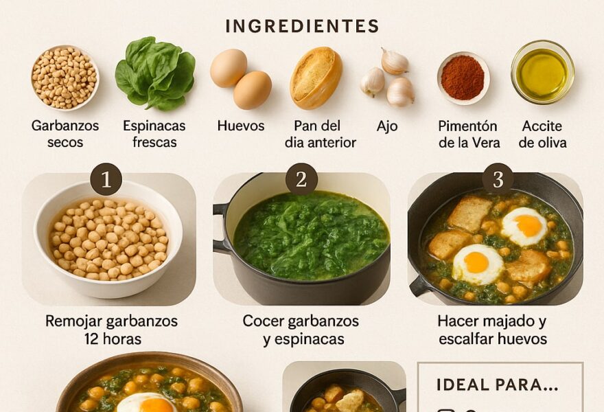 Garbanzos con espinacas y huevo: receta sevillana de cuaresma