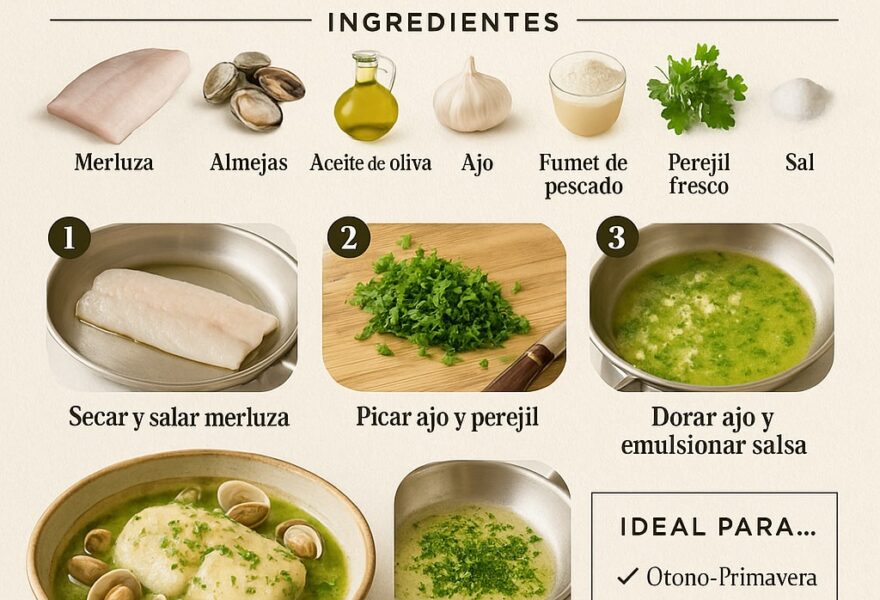 Merluza en salsa verde: la receta vasca con el punto exacto de espesor
