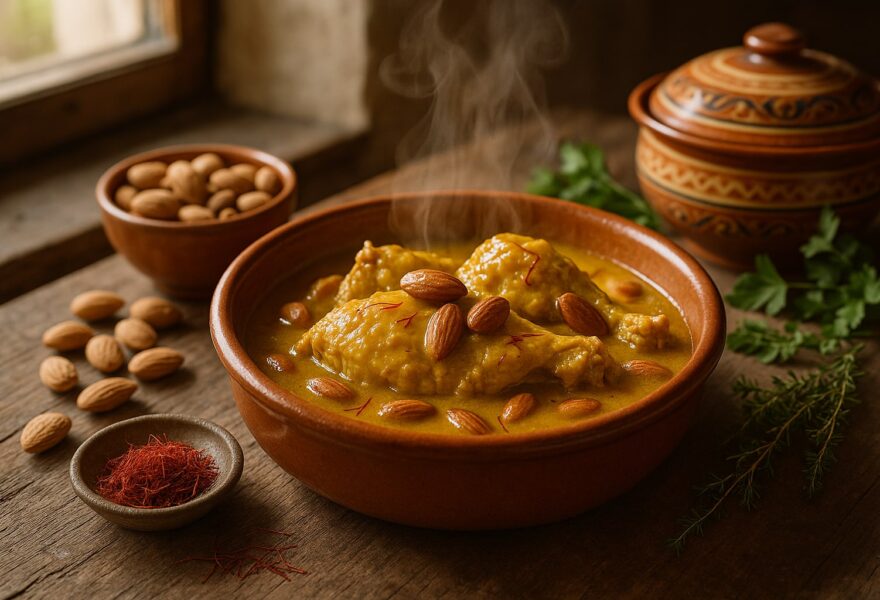 Pollo en pepitoria: la receta antigua con almendras y azafrán