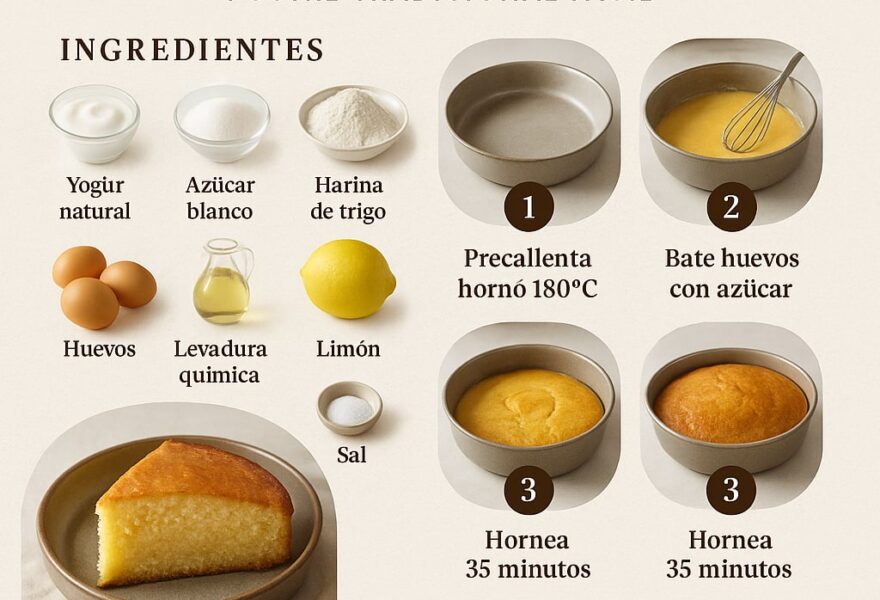 Bizcocho de yogur clásico: la receta del vasito en 45 minutos