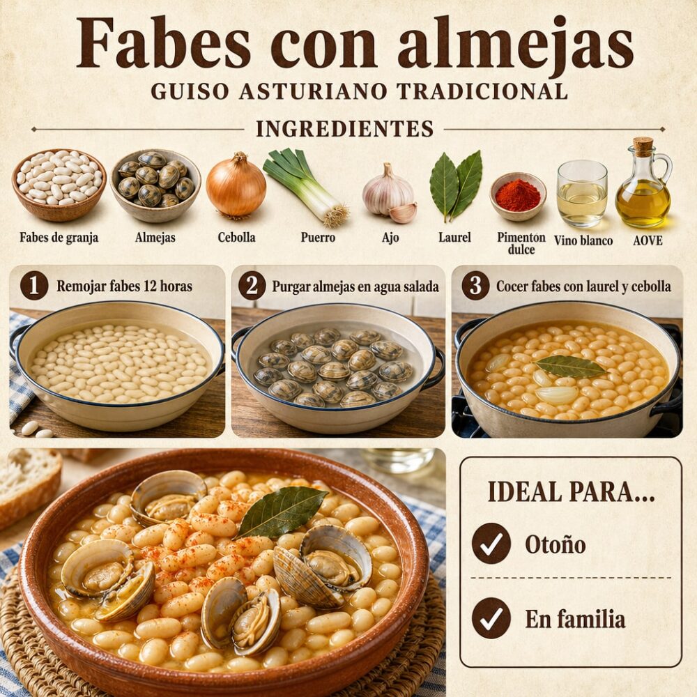 Fabes con almejas asturianas: la receta que no se rompe
