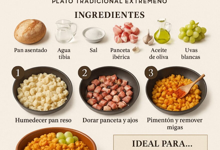 Migas extremeñas con panceta y uvas: la receta de pastor