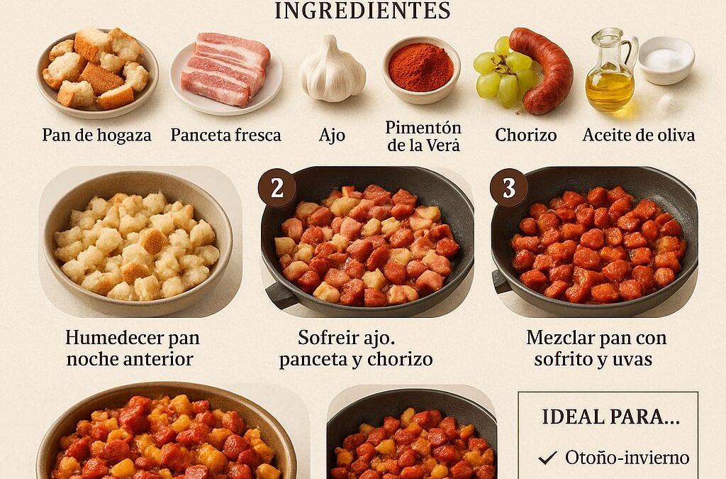 Migas extremeñas con panceta y uvas: la receta de pastor bien hecha