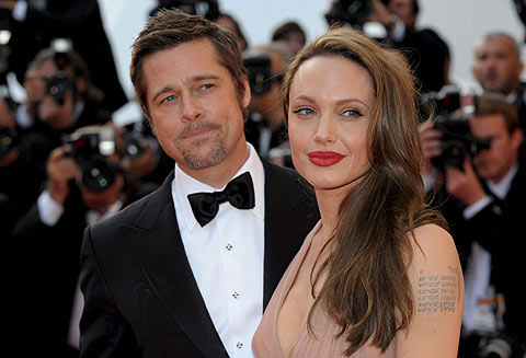 Brad Pitt y Angelina Jolie juntos en la alfombra roja en Cannes