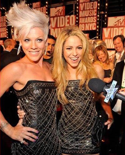 Shakira y Pink, con el mismo vestido en los premios MTV Video Music  2009