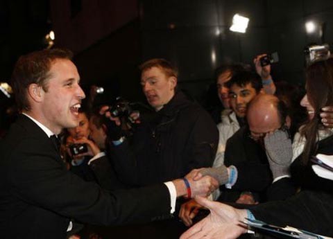 Guillermo de Inglaterra, en la entrega de los BAFTA 2010 como presidente