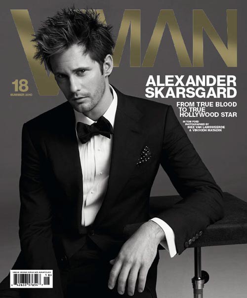 Alexander Skarsgaard posa con look «Robert Pattinson» en VMan