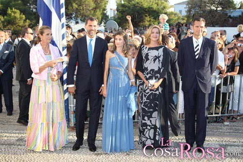 Las infantas y los príncipes en la boda de Nicolás de Grecia