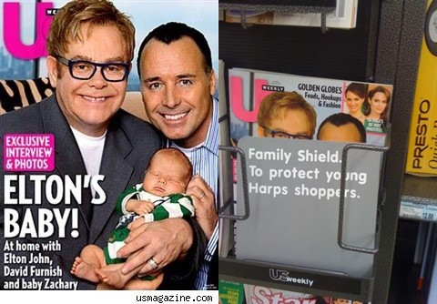 Censurada la portada de Elton John y su bebé adoptado