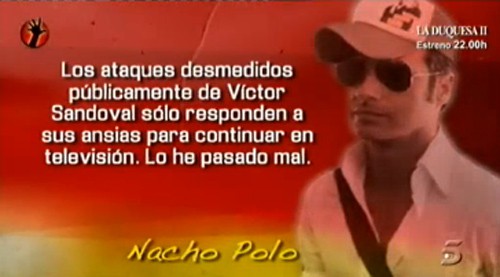 Nacho Polo califica como «un calvario» su matrimonio con Víctor Sandoval