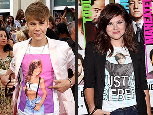 Justin Bieber, Tifanni Thiessen y sus camisetas