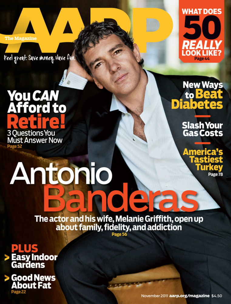 Antonio Banderas repasa su vida en pareja en AARP Magazine