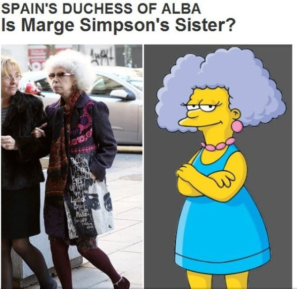 TMZ compara a la Duquesa de Alba con la hermana de Marge Simpson