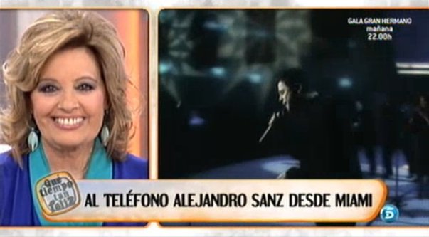 Alejandro Sanz felicita a María Teresa Campos