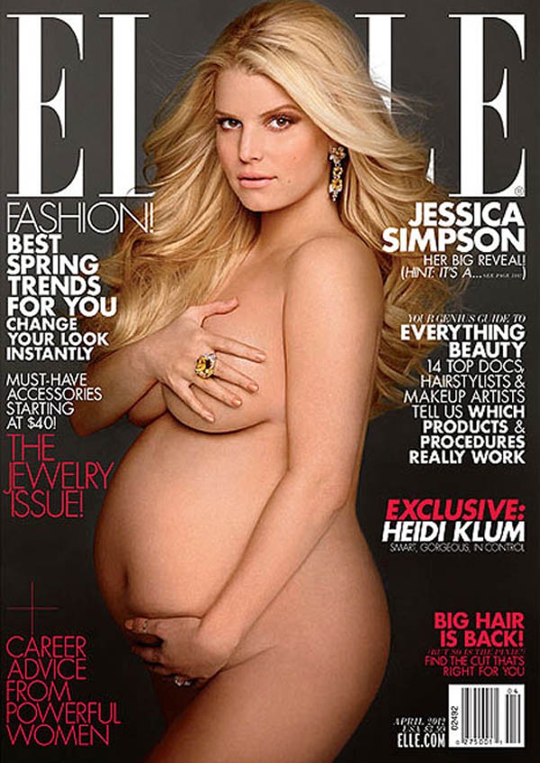 Jessica Simpson posa desnuda y muy embarazada