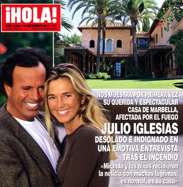 Julio Iglesias, desolado por incendio en su casa de Marbella